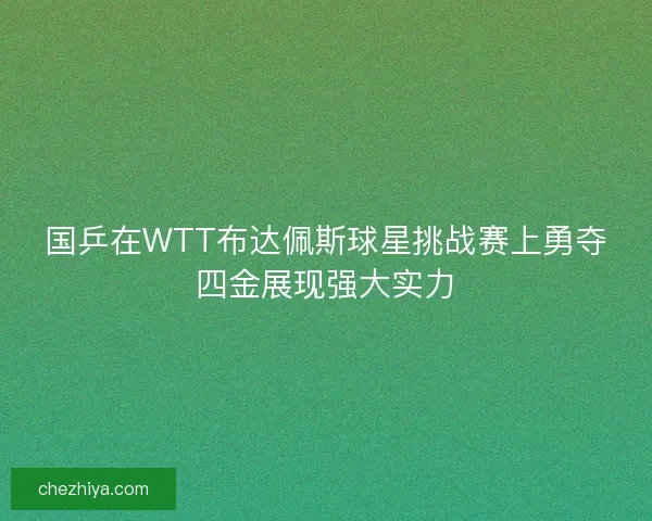 国乒在WTT布达佩斯球星挑战赛上勇夺四金展现强大实力